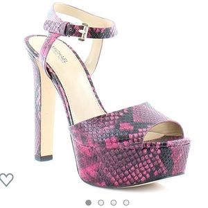 Trish Snake-Embossed Platform Sandals